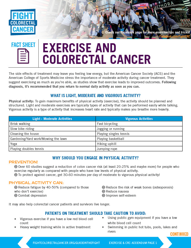 Exercise And Colorectal Cancer | Fight Colorectal Cancer